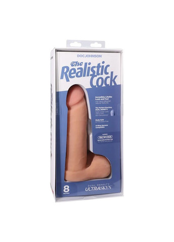 Фаллоимитатор The Realistic Cock 8 inch White - ULTRASKYN, Vack-U-Lock, диаметр 5,1 см Doc Johnson (369953507)