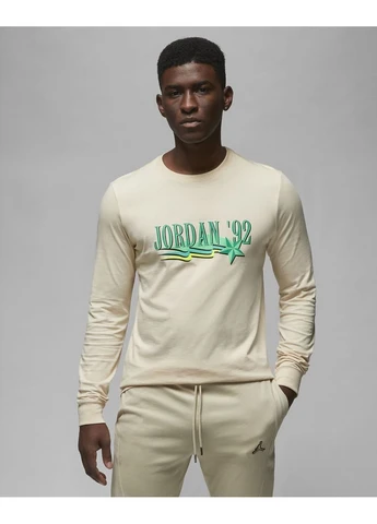 Лонгслів Brand MenS Long-Sleeve T-Shirt Beige DV1469-219 Air Jordan бежевий поліестер