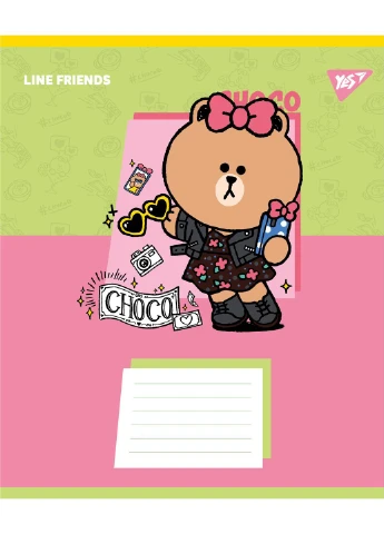 Набор тетрадей школьных А5/12 косая линия Line Friends Funny 25 шт (767640) Yes (387583294)