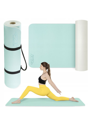 Коврик (мат) спортивный TPE 180 x 60 x 0.6 см для йоги и фитнеса Mint/Grey () 4FIZJO P-5907739317070 (275653973)