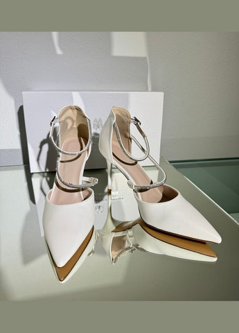 No Brand Свадебные туфли с камушками 9 см белый з искусственная кожа, — лето (322414796)