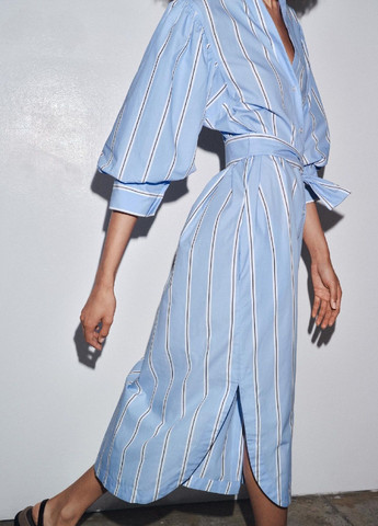 Комбінована кежуал сукня Zara в смужку