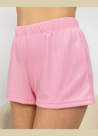Светло-розовая всесезон пижама женская из рубчика топ и шорты светло-розовый Maybel