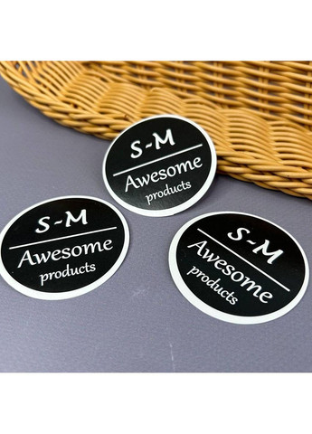 Наклейка-бирка размерник S-M – 50 мм черная Plus-plus (354794958)