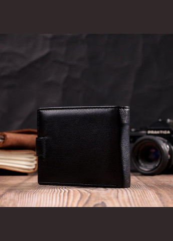 Горизонтальний гаманець чоловічий Шкіряний 22466 Чорний st leather (306881560)