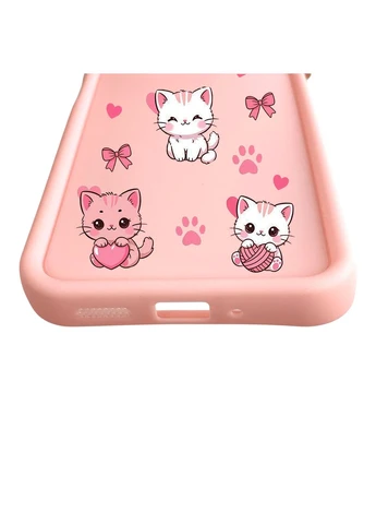 Чохол силіконовий Soft Touch з 3D принтом милі кошенята з лапками для Redmi 13C Рожевий (Повний захист камери) Xiaomi (399771311)