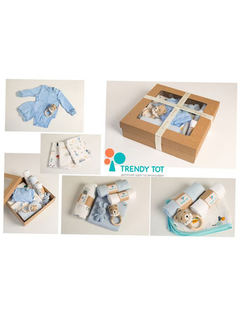 Блакитний великий подарунковий набір з бодіком для новонародженого Trendy Tot 03-01339_000000003