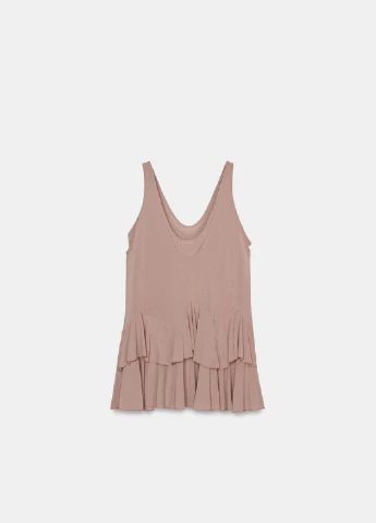 Светло-розовое платье Zara однотонное