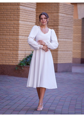 Білий вечірня плаття а-силует First Woman однотонна