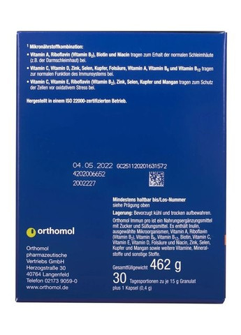 Вітаміни для стабілізації та нормалізації роботи шлунковокишкової системи Immun Pro (гранули та капсули на 30 днів) Orthomol (280265846)