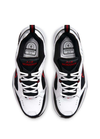Белые всесезонные мужские кроссовки air monarch iv 4e 416355-101 весна-осень кожа текстиль черно-белые на широкую ногу Nike