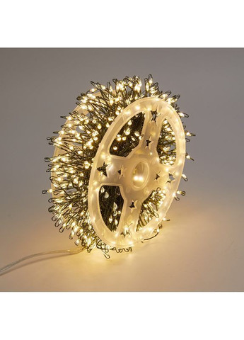Гирлянда Мишура 30 м 900 LED, зеленый провод USB, Пульт, теплый белый (желтый) No Brand (370678999)