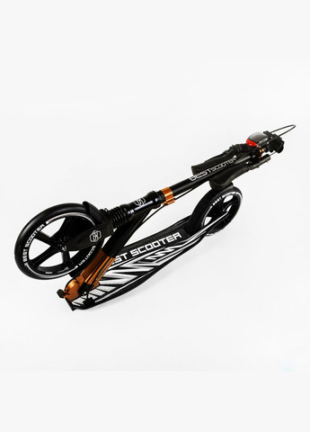 Двоколісний складний самокат, ліхтарик, амортизатор. Black and white (113217) Best Scooter (340908843)