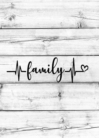 Наклейка на авто машину Кардиограмма Семья Family 20х6 см No Brand (364964166)