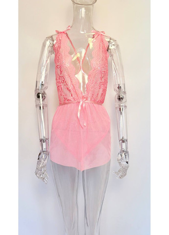 Жіночий боді напівпрозорий з мереживом декорований спідницею мінісукня брителі на спині No Brand Kerry (322512510)