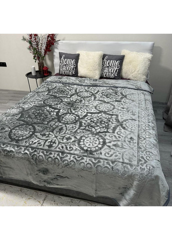 Тепле покривало на ліжко акрилове 200x230 см графітового кольору. No Brand (363834548)