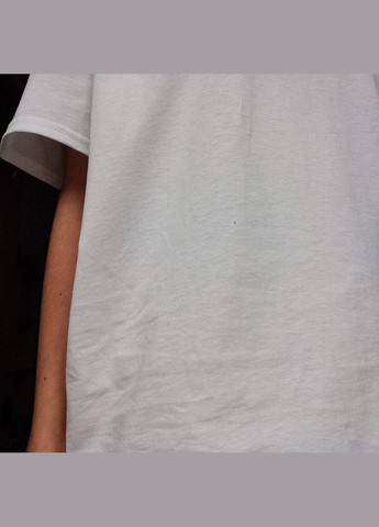 Футболка 100% хлопок белая оверсайз базовая унисекс из хлопка широкая майка с рукавами женская мужская коттон No Brand - (303137309)