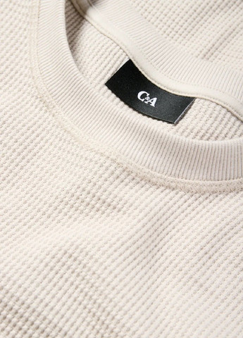 Светло-бежевый демисезонный лонгслив C&A однотонный