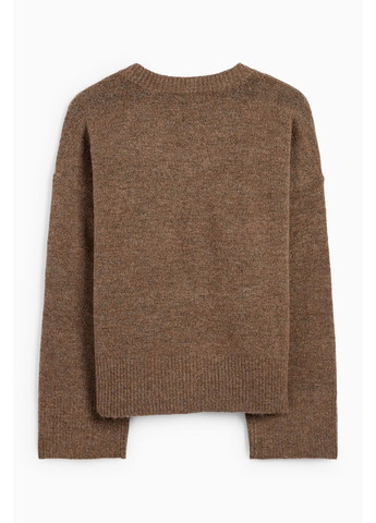 Коричневий демісезонний светр в складі з вовною C&A