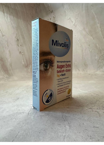 Вітаміни для очей з лютеїном Mivolis Augen Extra Sehkraft + Schutz, Tag + Nacht, Kapslen - 30 капсул No Brand (323168912)