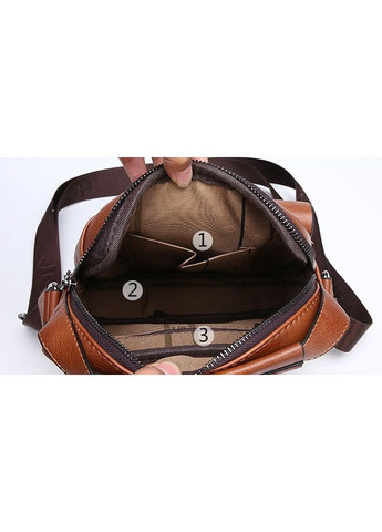 Чоловіча сумка планшет із екошкіри світло-коричнева на плече ProDobro (363221440)