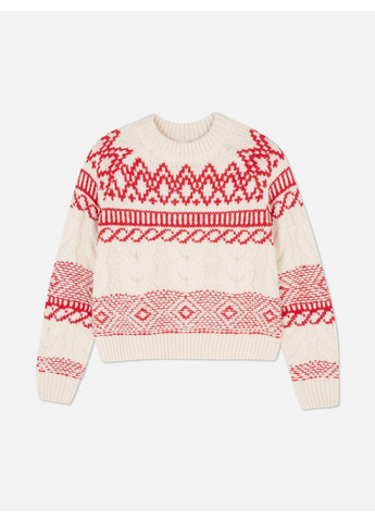 Светло-бежевый джемпер зима,светло-бежевый в узоры, Primark