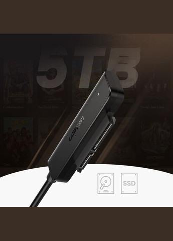 Перехідник USB 3.0 TypeА --> SATA III (F), чорний,CM321 Ugreen (315761322)