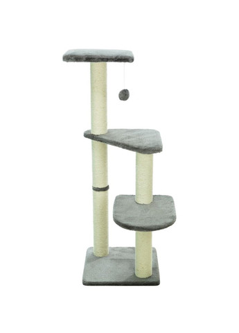 Дряпка-комплекс Altea для котів з іграшкою на мотузці сизаль/плюш сіра 40х40х117 см Trixie (362702768)
