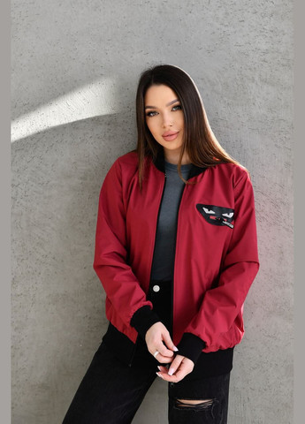 Бордовая женская куртка бомбер цвет бордовый р.48/50 450747 New Trend