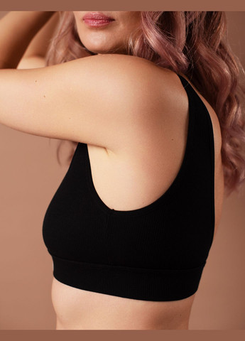 Чорний топ бюстгальтер slz25301008 чорний Brabrabra без кісточок віскоза