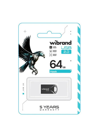 USB флеш накопитель 64GB Hawk Black USB 2.0 (WI2.0/HA64M1B) Wibrand (315750107)