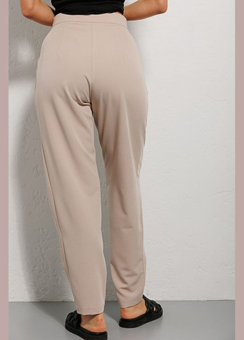 Жіночі брюки бежеві із защипами внизу Arjen (289787328)