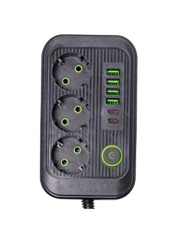 Мережевий фільтр-подовжувач LUXE 3 розетки 4xUSB-A 2xUSB-C 3.8м чорний (HP-5-20) No Brand (338597642)