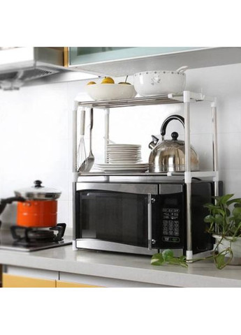 Кухонна полиця для мікрохвильової печі органайзер настільний етажерка стелаж на 2 яруси No Brand (360531927)