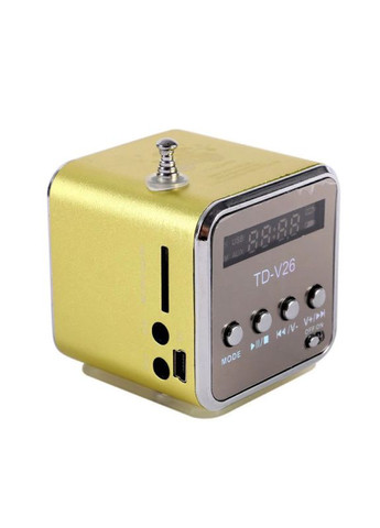 Портативна колонка, з FM-радіо, Bluetooth, роз'ємами micro SD/TF/USB, RGB-підсвічування, TD-V26, золотиста Lem Berger (315719710)