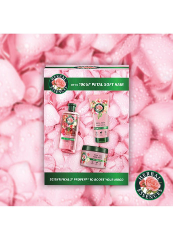 Подарочный набор: Шампунь 350 мл + Бальзам-ополаскиватель 250 мл + Маска для волос 300 мл Аромат розы HERBAL ESSENCES (304485183)