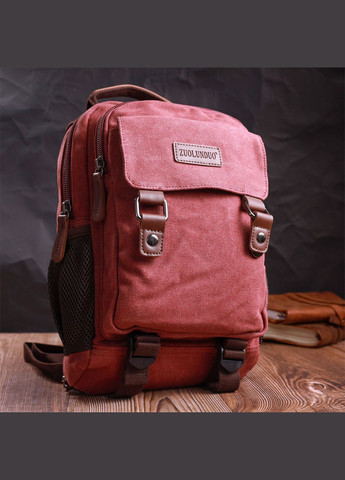 Стильний текстильний рюкзак з ущільненою спинкою та відділенням для планшета 22170 Бордовий Vintage (328449938)