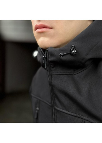 Чорна демісезонна чоловіча куртка демісезонна softshell чорна Freedom