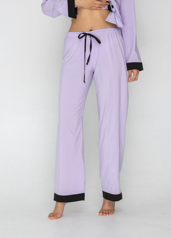 Лавандовая всесезон пижама женская рубашка с длинным рукавом и брюки (теракотовий/черный) рубашка + брюки GorLin