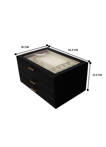 Скринька SP-01223 Black для прикрас і ювелірних виробів трирівнева 4 шт. Casegrace (356499448)