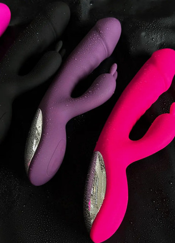 Подвійний вібратор кролик чорний No Brand (316553377)