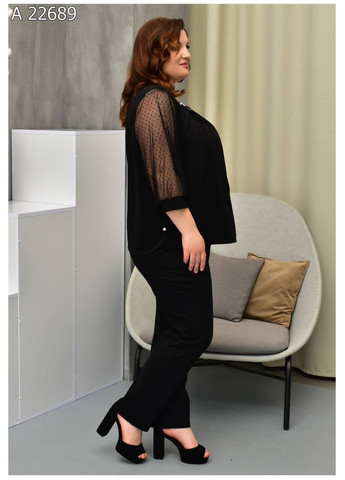 Чорна жіноча блуза великого розміру SK