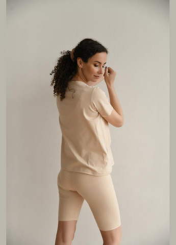 Бежева футболка для вагітних та годуючих з секретом годування малюка Мамин Дім - (292311976)