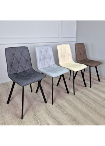 Стілець кухонний COREY TEX Чорний каркас/Кремовий тканина Intarsio (372178434)