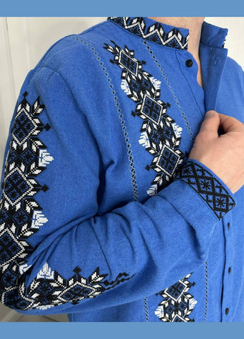 Блакитна вишиванка Garna візерунок орнамент пряма бавовна, поліестер (325989485)