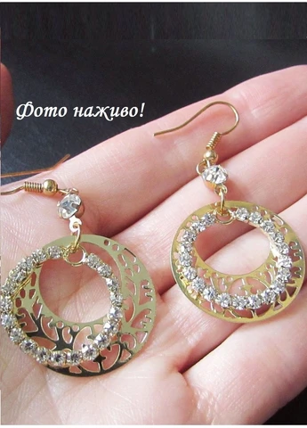 Ажурні сережки в стразах, 8740 No Brand (370143399)