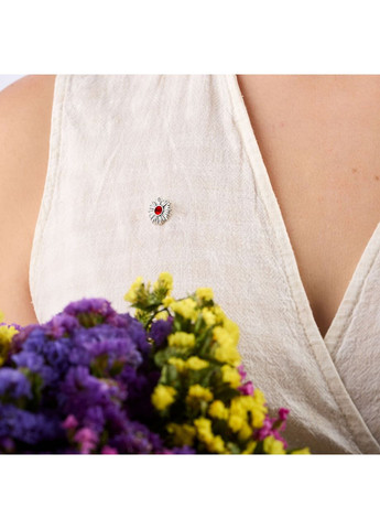 Серебряная брошь в форме цветка значок подсолнечника Light Siam 925 Skifska Etnika (364202618)