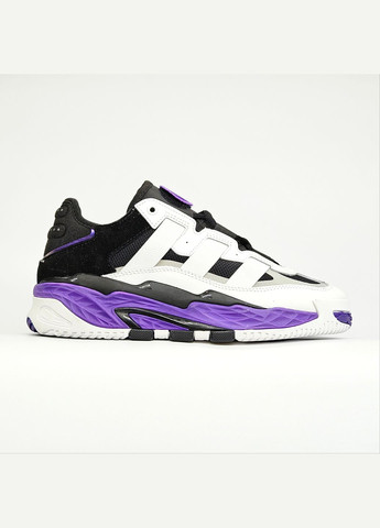 Кросівки жіночі і чоловічі Adidas Niteball white black purple | Адідас Найтбол білі чорні фіолетові No Brand білі демісезони (307397811)