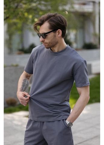 Лёгкий модный летний костюм для мужчины, трикотажный удобный свободный комплект: шорты, футболка, - качесто топ. Intruder (359381226)