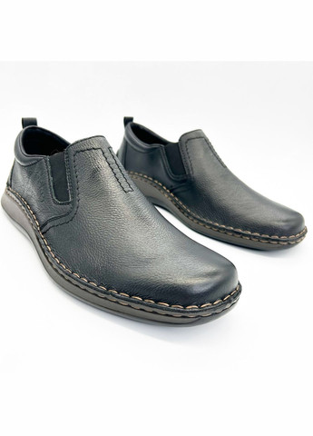 черные мужские немецкие туфли Rieker на резинке